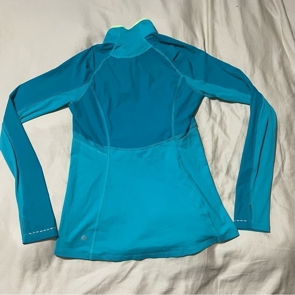 Lululemon Trail Bound 1/2 Zip Blue Tropics Long Sleeve Size 8 - Picture 11 of 13